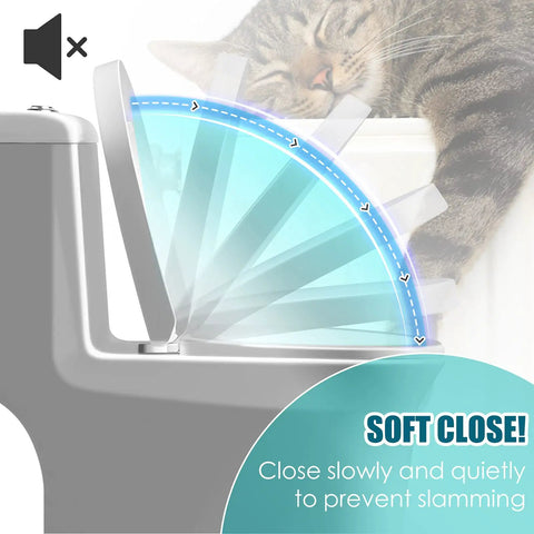 Elongated Toilet Seat Heavy Duty With Soft Close And Quick Release Premium UF Material Top Fix Install illustrated closing