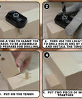 Step-by-step guide using the Self Centering Woodworking Drill Guide For Precise Mortise Positioning Handheld Drill Locator with 8 hole sizes.