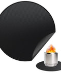 39 Inch Round Fire Pit Mat For Solo Stove Bonfire And Ranger 2.0, Fireproof Fiberglass Under Grill Mat with stove and flames