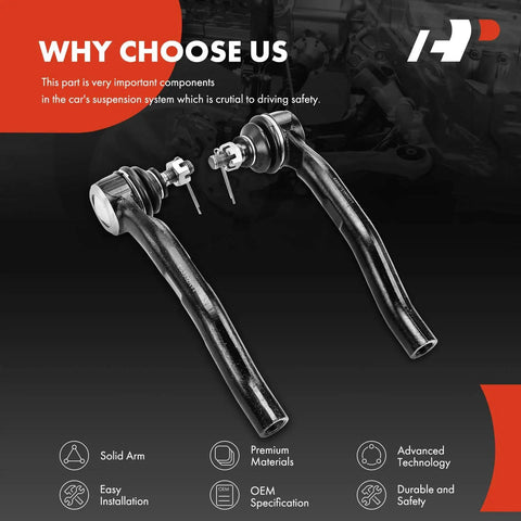 Front Outer Tie Rod End Replacement For Honda CR V Civic Del Sol Fit Insight Acura Integra 1992 To 2014 Fixes Uneven Tire Wear On Both Sides For A Smooth Ride Driver And Passenger Side Durable Suspension Repair, black steel suspension parts