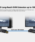 No Sweat Setup 4K Hdmi Cat6 Kvm Extender Cranking Out Ultra Crisp Video And Deep Audio Over Usb Console Cables With Flexible Rack Mount Options For Daily Grind Operations showing KVM extension over Cat 6 connection.
