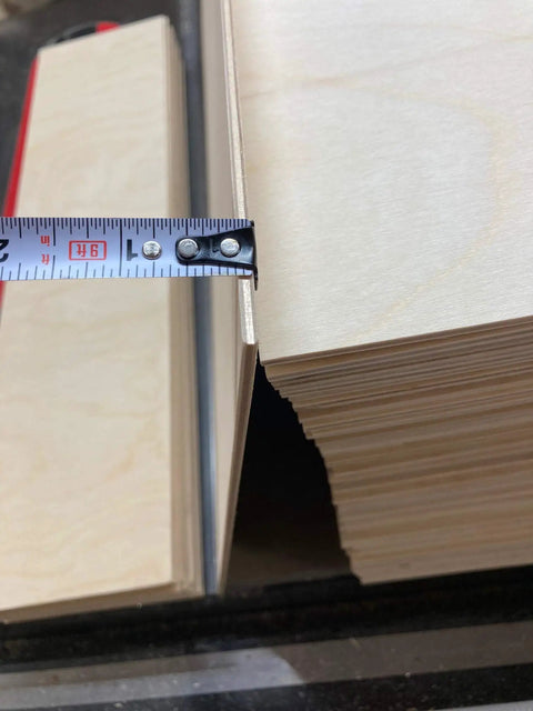 Top Tier Baltic Birch Plywood Sheets, 1/8 Inch Thick, Smooth BB Grade Face, CNC Router And Engraving Ready, measuring thickness.