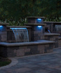 Outdoor wall with LED Color Changing Hardscape Light 6-Inch Multicolored With Oil Rubbed Bronze Finish And Solid Brass Construction