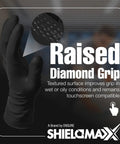 Black Nitrile Work Gloves Deliver Badass Heavy Duty Protection With A Raised Diamond Pattern For Sick Non Slip Grip.