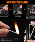 Steps to use Infinity Permanent Match Lighter With Multitool Keychain Bottle Opener Durable Waterproof for Outdoor Survival.