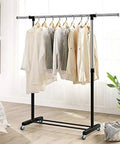 4-inch stem caster wheels, set of 4 with side brakes, black rubber casters on a portable clothing rack