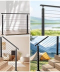 20 Pack Black Swageless Invisible Cable Railing Kit With T316 Stainless Steel Reusable Fittings for 2x2 Metal Railing Post