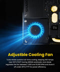 All In One Portable 1TB SSD With Active Cooling Fan And Built In 4 Port Hub HDMI 2 1, 10 Gbps Cable, fan detail