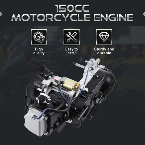Gy6 150cc Short Case Engine Kit For Two Wheel Scooters And Mopeds CVT Ready with metal shell and installation features