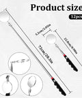 12 Pack Telescoping Inspection Mirrors Set With 29 Inch Extendable Handles, 360 Rotate Under Vehicle Mirrors for Mechanics, DIYers, Contractors