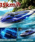 High Speed Remote Control Boat For Kids And Adults Two Point Four Gigahertz Controller LED Lights racing in water