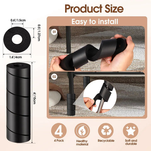 Heavy Duty Rubber Bed Frame Toe Protectors Four Pack Cushioned Corner Guards For Furniture Legs showcase size and ease of installation.