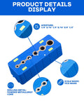 Drill Block Guide For Straight Holes Hands On Precision Alignment Tool with apertures for 1/8 to 1/2 inch drill bits, ABS body.