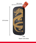 Dragon Edition 1TB Portable SSD With USB C And USB 3.2 Gen 2 Up To 800 MBps, black with gold dragon design, dimensions marked