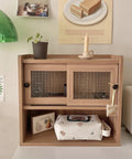 Compact Wet Wipe Organizer for Diapers and On The Go Essentials on shelf with decorative items in cozy room setting.