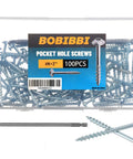 Pocket Hole Screws Size Eight By Two Zinc Coarse Thread Wood Screws With Washer Head And Square Drive 100 Pieces Plus A 150mm Drive Bit Included Sweet For Woodworking Projects Like Cabinets Shelves And Furniture DIY packaging