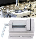 Heavy Duty Drill Press Vise Built Rock Solid For Woodworking Milling Tasks Bench Top Setup, showcasing smooth jaw travel.