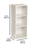 Sturdy Stackable Three Shelf Closet Organizer In White Finish For Clothes And Office Storage Space Saver With Enclosed Back