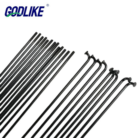 14G J Bend Bicycle Steel Spokes Set Of 36 With Nipples Black 256 To 305 Millimeter Length