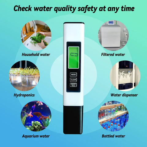 4 In 1 Water Quality Tester With TDS Meter, EC Meter And Temperature Probe, Pro Grade Accuracy And Reliability, 0 To 9990ppm Range
