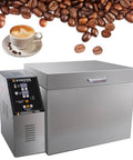 Top Shelf Stainless Steel Electric Coffee Roaster Machine Featuring Rapid Heat System For 4000g Beans Chestnuts And Grains Heavy Duty Construction kitchen appliance with digital control panel.