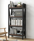 4 Tier Farmhouse Bakers Rack Heavy Duty Metal Wood Shelves Built Like A Tank Rock Solid X Brace Reinforcement Sleek Industrial Design Ultimate Kitchen Storage Solution 25.6 Inch Width with books and decor.