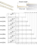Heavy Duty Roller Drawer Slides Hella Smooth Telescopic Cabinet Runners Bottom Mount Steel Tracks dimensions and specifications diagram