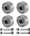 Beefed Up Heavy Duty 5 Inch By 2 Inch Industrial Casters Set Of 4 With Steel Cast Iron Wheel And Roller Bearings 4000 Lbs Capacity Half Inch Bore Replacement Wheels For Platform Trucks