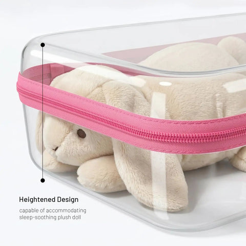 Large Clear Hard Shell Storage Bags With Handle 3 Piece Set Waterproof Organizer Pouches for plush toys and cosmetics