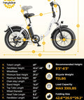 Ranger 2.0 Electric Bike Rollin Easy At 25 Mph with specs outlined, including dimensions and weight capacity.