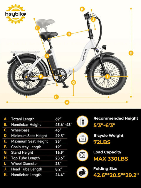Ranger 2.0 Electric Bike Rollin Easy At 25 Mph with specs outlined, including dimensions and weight capacity.