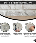Easy install steps for Insulated Triple Toggle Wall Plate 3-Gang Receptacle Cover With Decorative Cornice White Made In USA