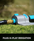 Sprinkler connected with Heavy Duty Brass Garden Hose Quick Connectors Three Quarter Inch GHT Universal Leak Proof Fittings