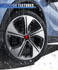 Skull Car Wheel Hub Center Cap Sticker 2.2 Inch Metal Waterproof Rustproof Emblem Rim Cover For Car Truck SUV Red in rain