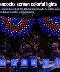 Patriotic Outdoor Net Lights All American 4x2 Ft Half Fan Flag Design With 450 Waterproof LED Red White Blue, 8 Modes