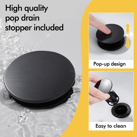 High quality pop drain stopper included with Waterfall Bathroom Faucet Single Handle One Hole Oil Rubbed Bronze Finish Lavatory Faucet.