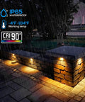 8 Pack 4 Inch LED Hardscape Lights For Retaining Walls And Pavers Dimmable Outdoor Step Lighting Low Voltage 12-24V ACDC