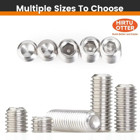 Top Shelf M12x10mm 304 Stainless Steel Grub Screws Pack Of Ten featuring flat concave ends and internal hex drive