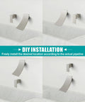 DIY installation of Wall Mount Waterfall Bathroom Faucet With Single Handle In Brushed Nickel, above a white sink