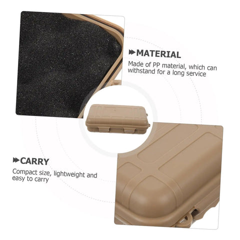 Rugged Outdoor Survival Storage Box Shockproof Case For Camping, Hiking, Fishing And Field Use, durable mud color exterior