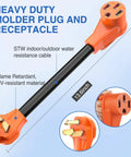30A To 50A EV Charger Adapter Cord With Heavy Duty 10 Gauge Copper Wire NEMA 10-30P To 14-50R shown with connectors and details
