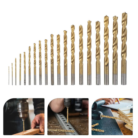 Top Notch 19-Piece Cobalt Steel Twisted Drill Bit Set For Metal Drilling High Speed Impact Ready Kit With Tough HSS Construction For Long Durable Performance On Any Job You Got. 19-piece cobalt steel twist drill bits for metal, shown in size range