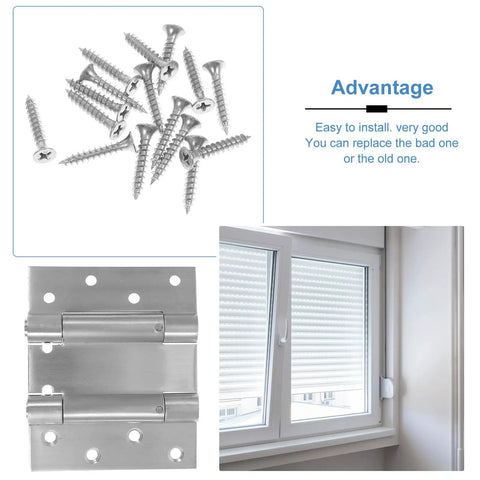 Stainless Steel Spring Door Hinges Double Action Self Closing For Indoor And Outdoor Doors and screws, easy install example
