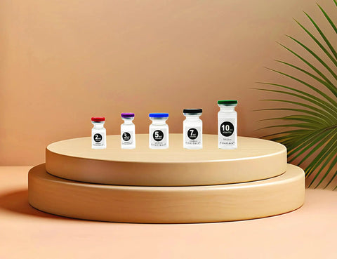 3ml Sterile Glass Vials Pack of Ten With Self Healing Injection Port and Flip Top Cap for Sterile Prep and Lab Work Sealed Package for Precise Sample Handling in Lab; 3ml vial displayed