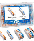 60 Pieces Lever Wire Connector Kit For AWG 28 To 12 Quick Connect Splicing, Compact Inline Terminals, product layout