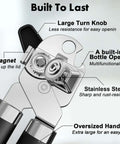 3 Piece Can Opener Bottle Opener and Wine Opener Set With Smooth Edge Manual Opener Magnetic Tip Heavy Duty Stainless Steel