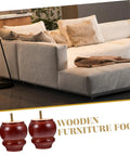 Two Pack Sturdy Wood Furniture Legs For Sofa, Table, And More With Noise Reduction Design, Replacement Legs For Living Room Decor