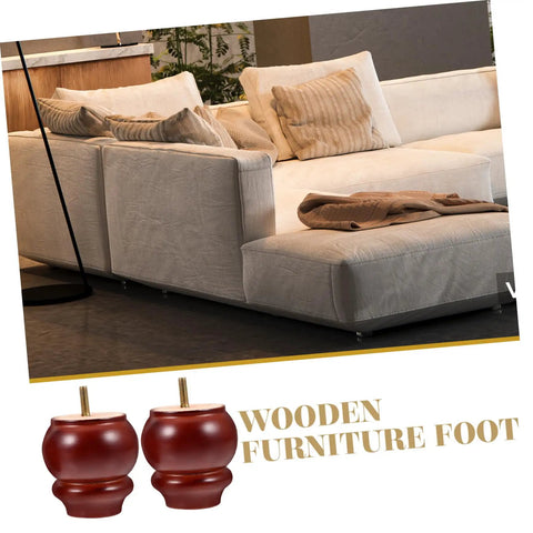 Two Pack Sturdy Wood Furniture Legs For Sofa, Table, And More With Noise Reduction Design, Replacement Legs For Living Room Decor
