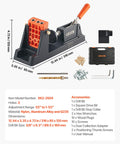 Lightweight Pocket Hole Jig Kit With One Half Inch To One And A Half Inch Adjustable Depth Dust Collection Adapter Detachable Guide Block Drill Bit Stop Collar Easy Adjusting For Woodworking Projects DIY Friendly shown with accessories including drill bit, screws, and hex keys.