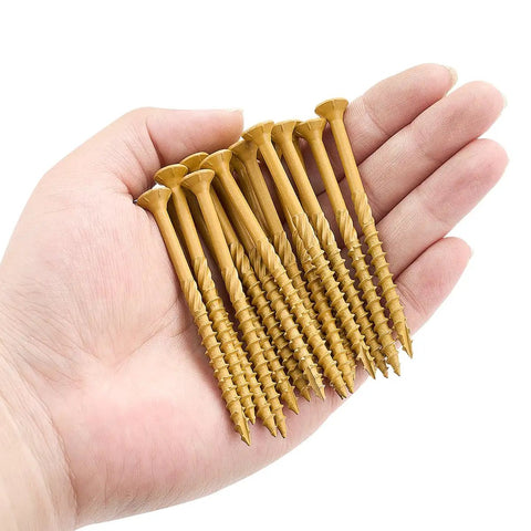 Size 10 Deck Screws 3 Inch 50 Pack With Self Drilling Tip No Pre Drill Needed Pro Grade Serrated Threads Rust Resistant Torx Star Drive